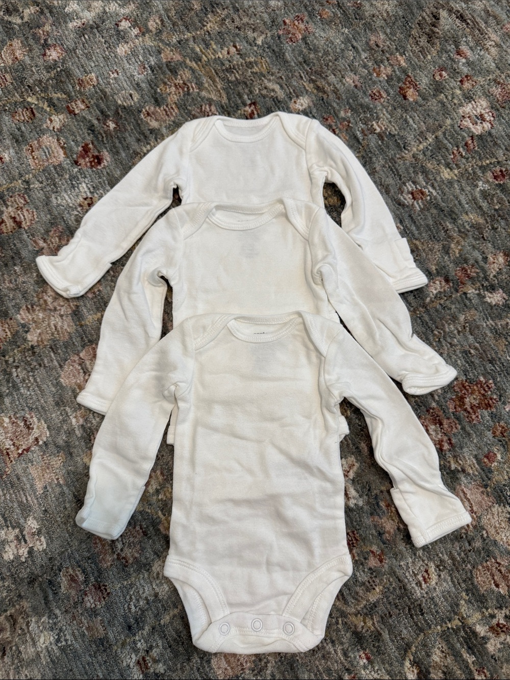 Carter's White Long-Sleeve Baby Bodysuits - 3 Pack
